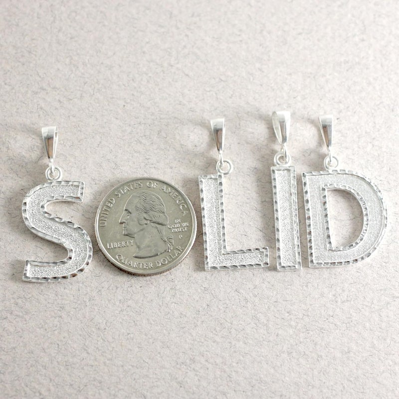 Deidreamers Personalized 1.0 Inch Solid.925 Sterling Silver Initial A-Z Charm - Image 5
